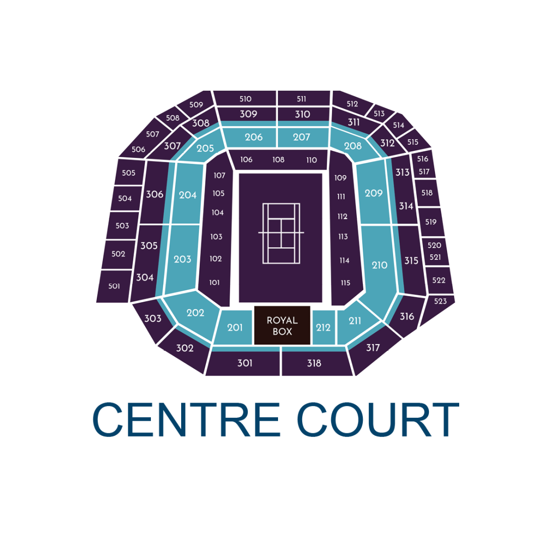 Wimbledon Tennis Centre Court Debenture seats map