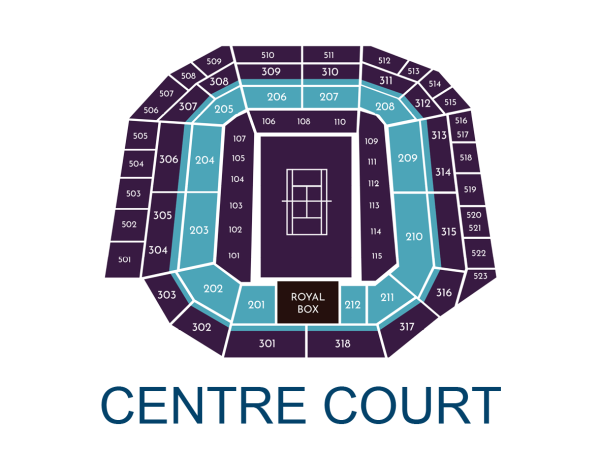 Wimbledon Tennis Centre Court Debenture seats map