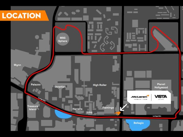 Las Vegas Grand Prix - Map - McLaren VISTA Hospitality Location