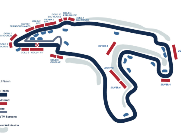 Belgium Formula 1 Grand Prix Circuit Map Spa