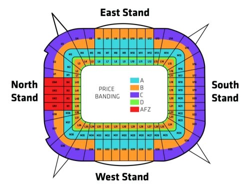 2025 Guinness Six Nations - Principality Stadium - map seating plan image