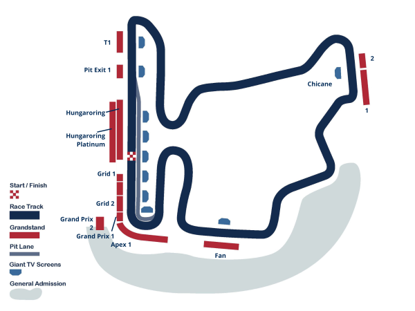 Formula 1 Hungarian Grand Prix circuit map image