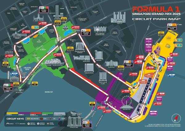 Singapore Formula 1 Grand Prix Circuit Map Marina Bay Street Circuit