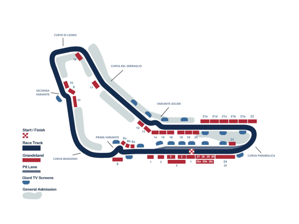 Formula 1 Italian Grand Prix circuit map Monza