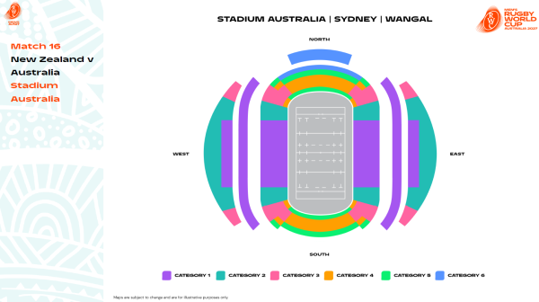 New Zealand v Australia - Stadium Australia Map - RWC 2027