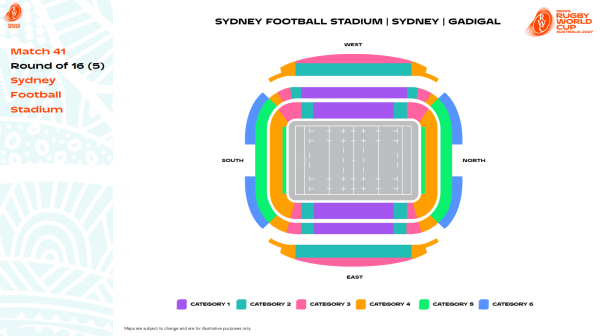 Round of 16 (5) - Sydney Football Stadium map - RWC 2027