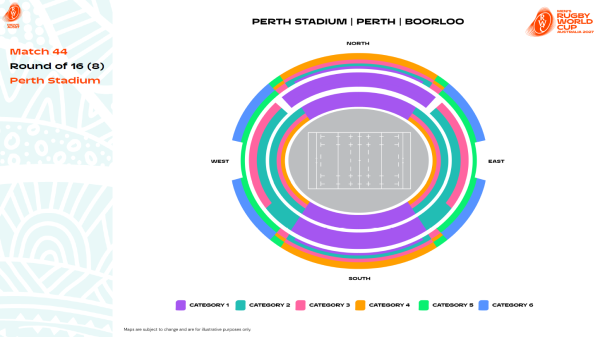 Round of 16 (8) - Perth Stadium map - RWC 2027