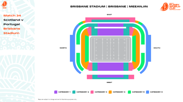 Scotland v Portugal - Brisbane Stadium Map - RWC2027