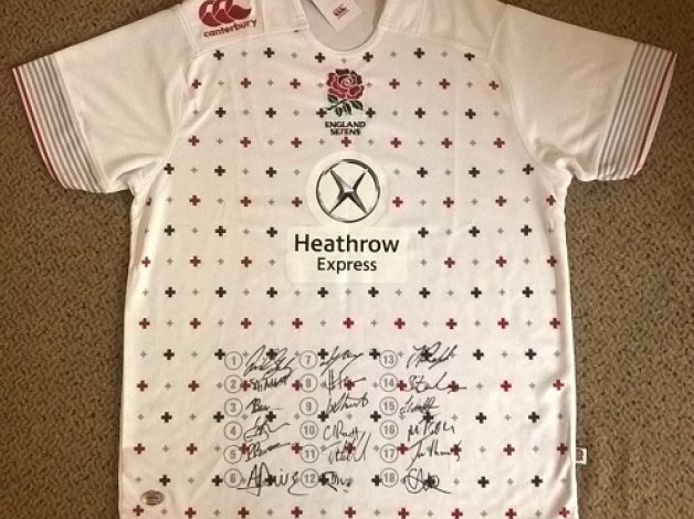 signed England Sevens shirt