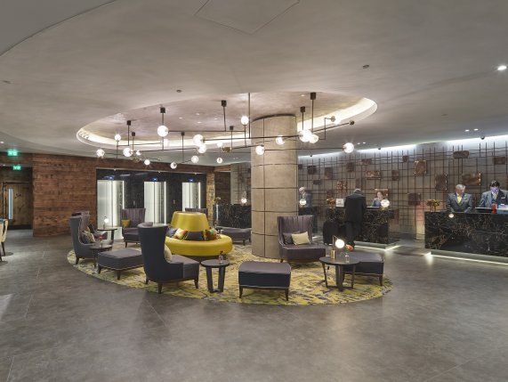 Hilton London Bankside lobby area 