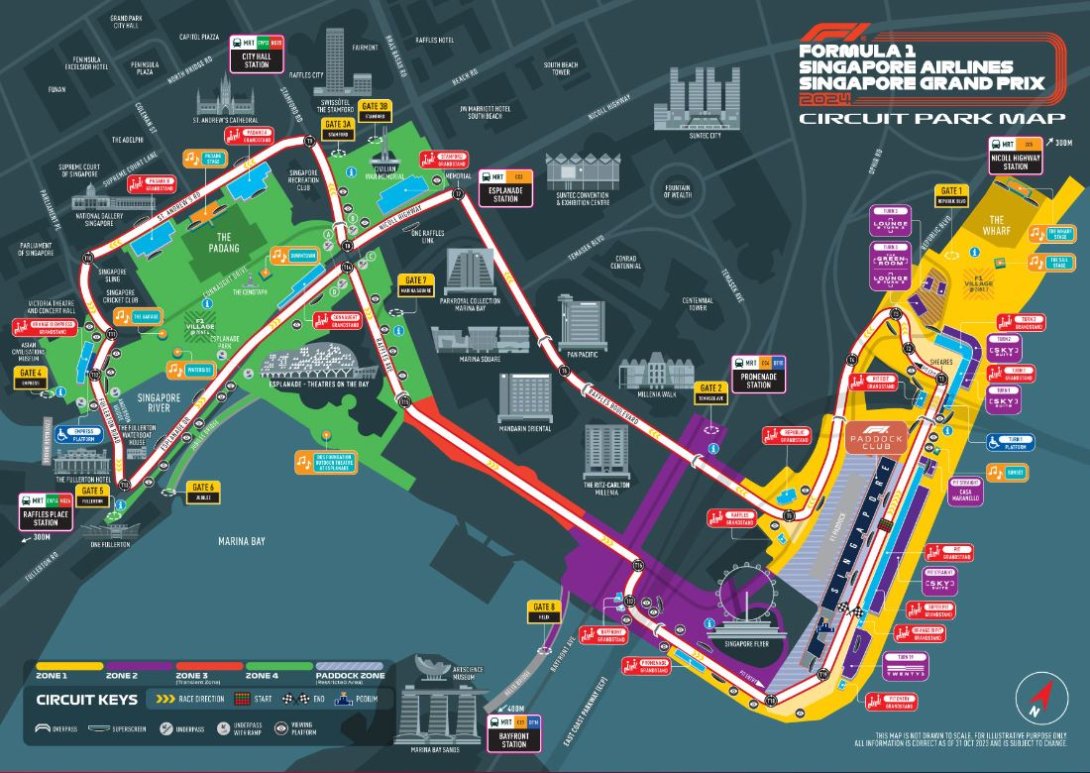 2024 Formula 1 Singapore Grand Prix Circuit map image