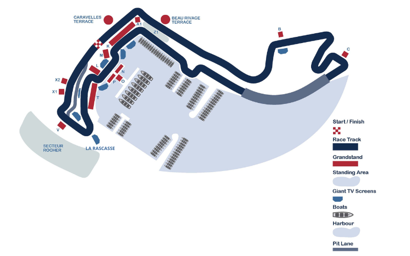 Monaco Formula 1 Grand Prix Circuit Map Circuit de Monaco