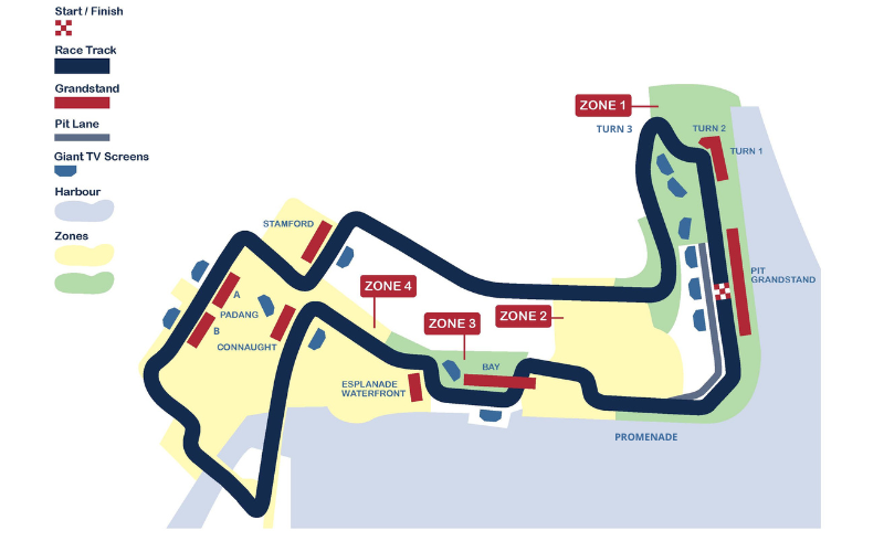 Singapore Formula 1 Grand Prix Circuit Map Marina Bay Street Circuit 