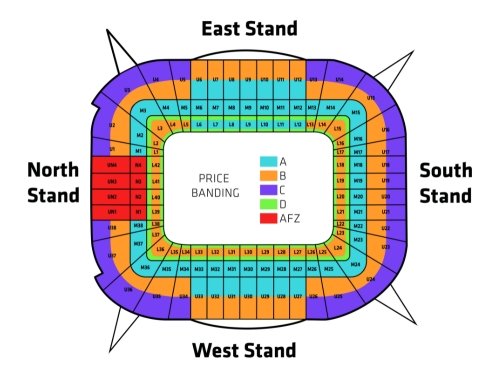 Book Guinness Men's Six Nations Wales Principality Stadium seating plan map – image