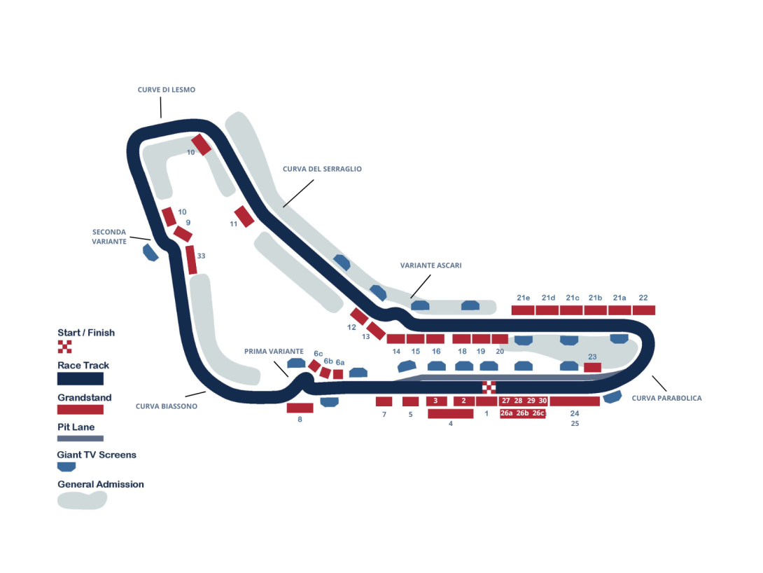 Formula 1 Italian Grand Prix circuit map Monza