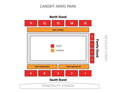 Cardiff Arms Park Stadium Map