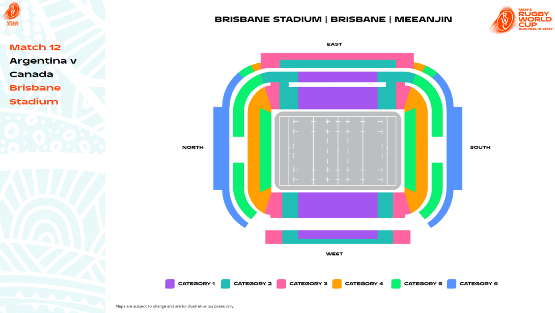Argentina v Canada - Brisbane Stadium Map RWC 2027