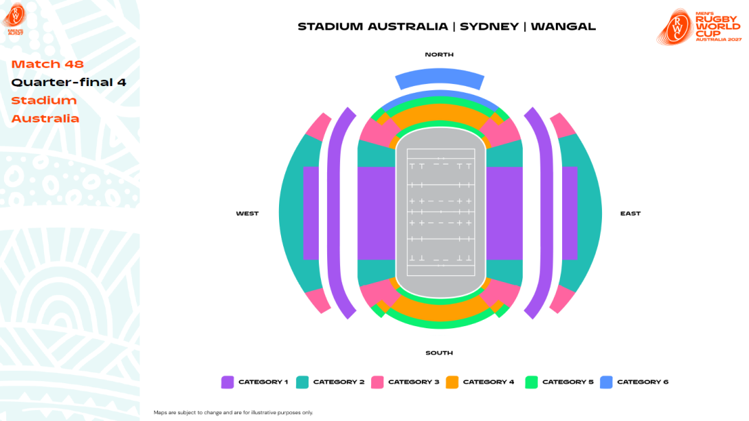 Quarter-final 4 - Stadium Australia map - RWC 2027