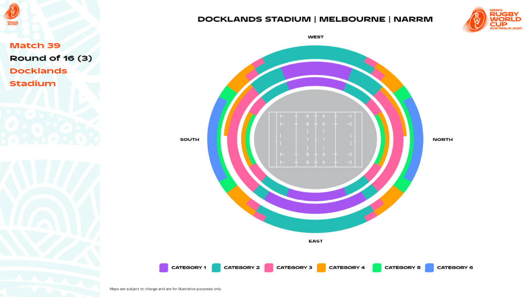 Official Men's Rugby World Cup 2027 Round of 16 Ticket Package - Melbourne