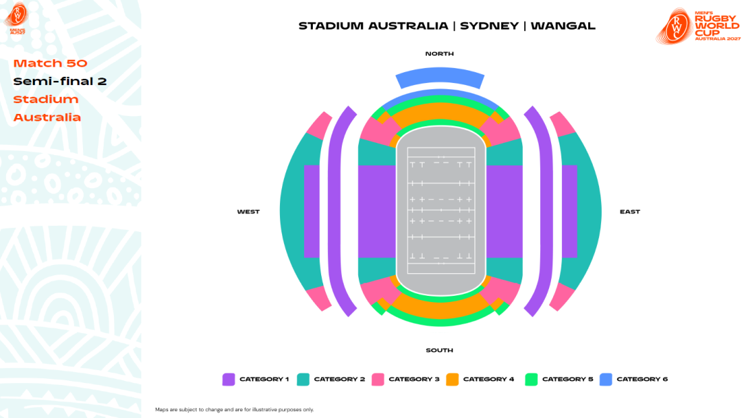 Semi-final 2 - Stadium Australia map - RWC 2027