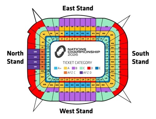 Nations Championship 2026 - Principality Stadium Map